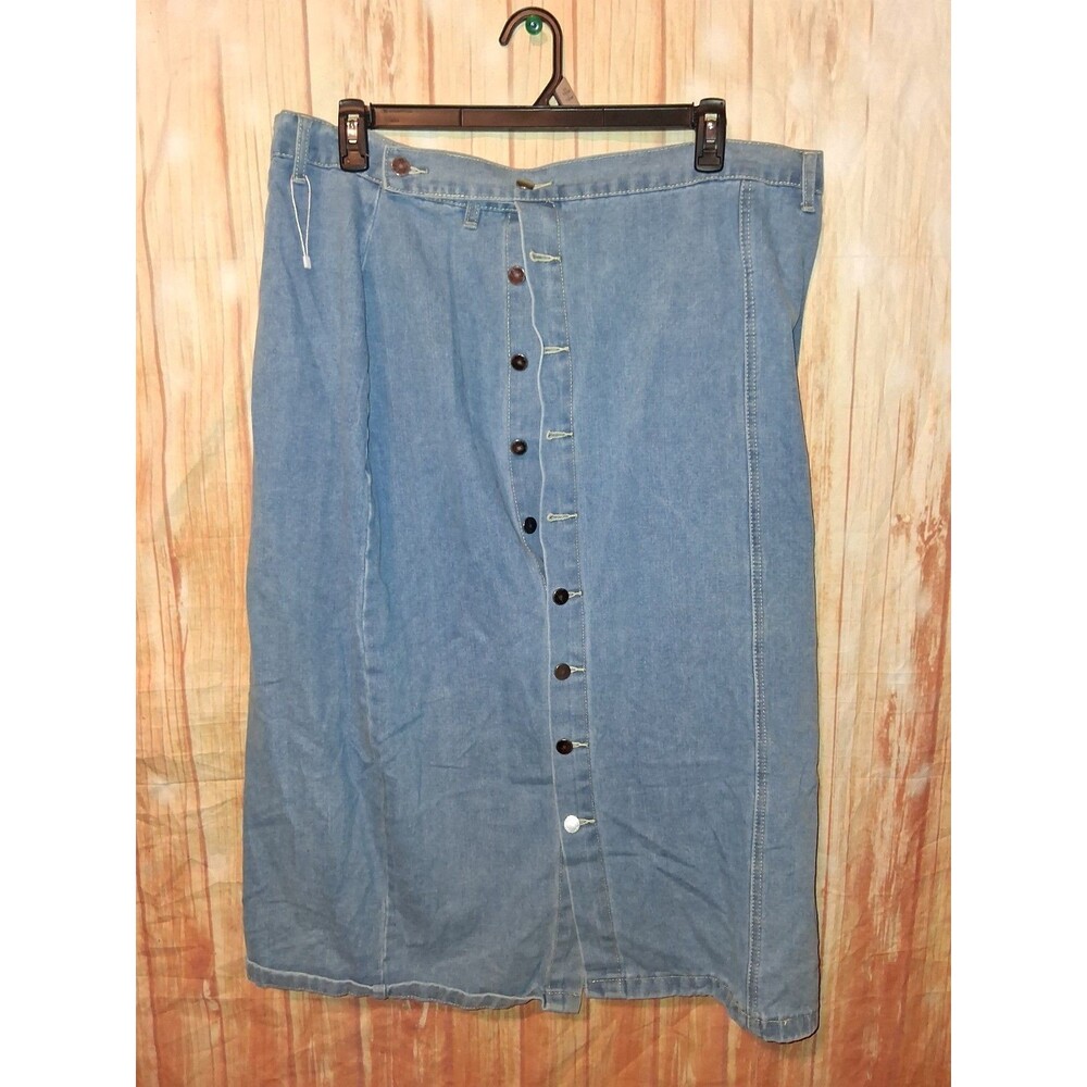 Shein Long Denim Button Up Skirt Sz 3XL
